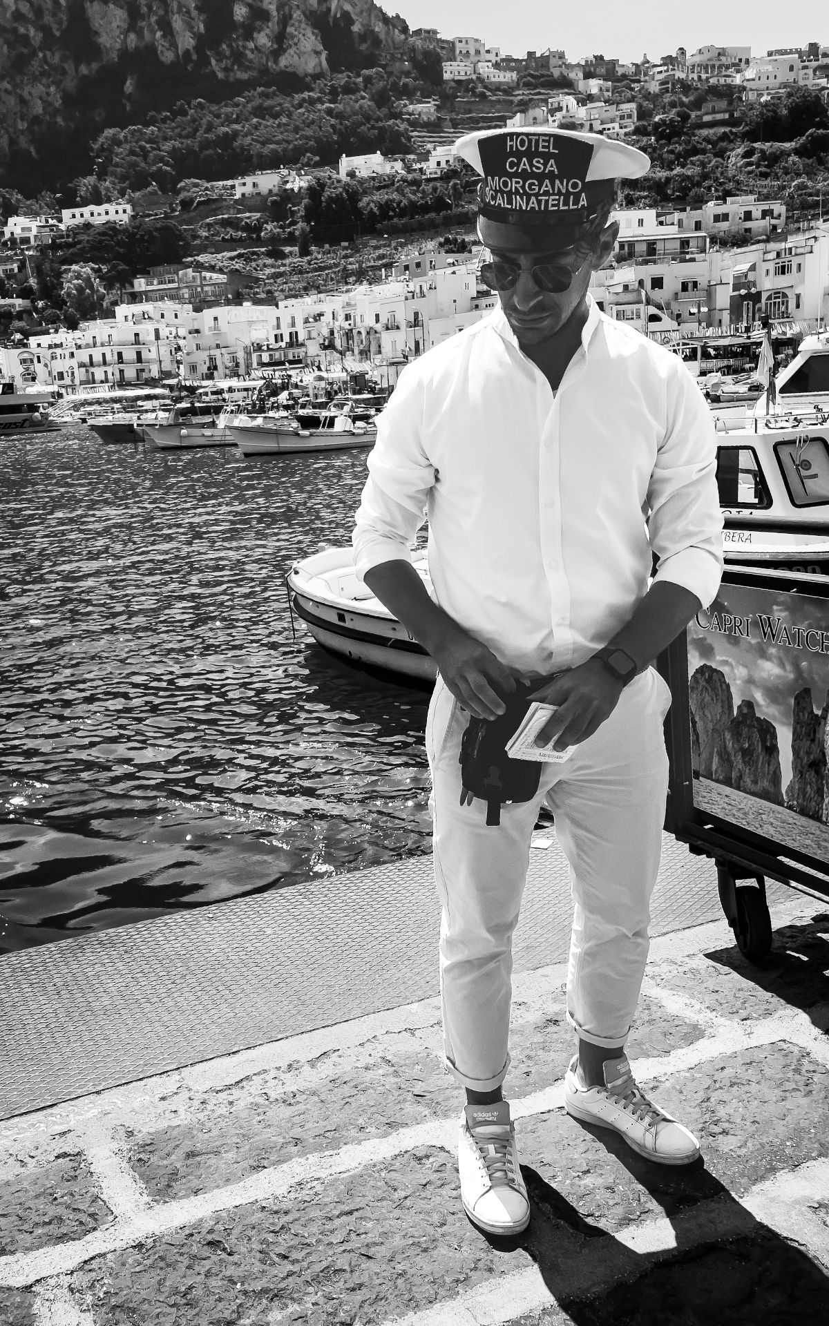 A porter on the Capri marina